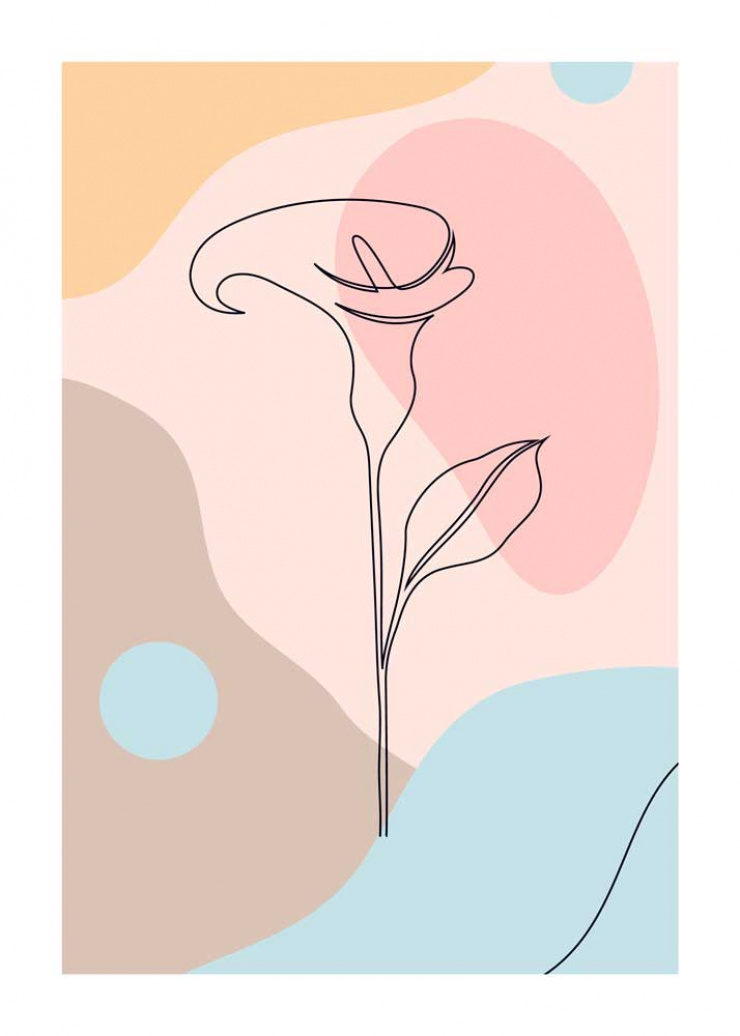 Quadro Flores Valentine - Kit de 3 Quadros