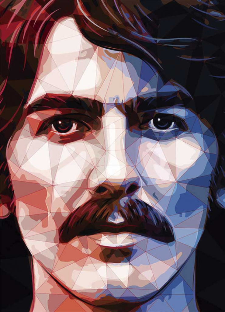 Quadro George Harrison Beatles Poligonal