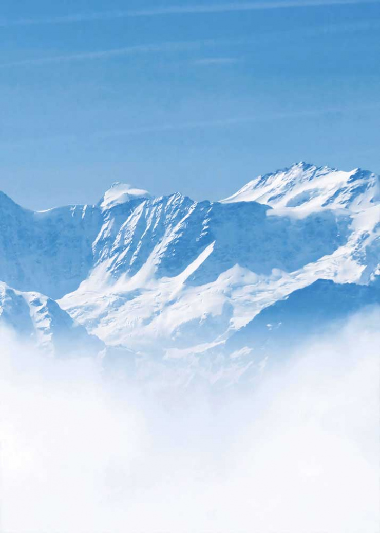 Quadro Montanha de Neve - Kit de 3 Quadros