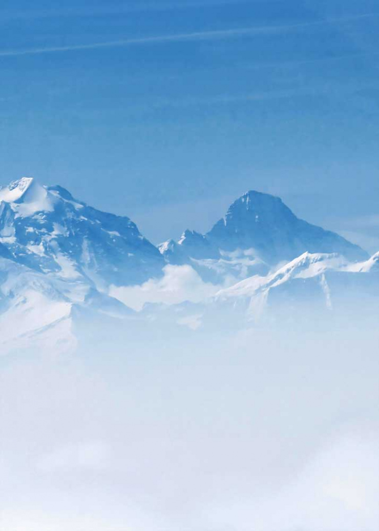 Quadro Montanha de Neve - Kit de 3 Quadros
