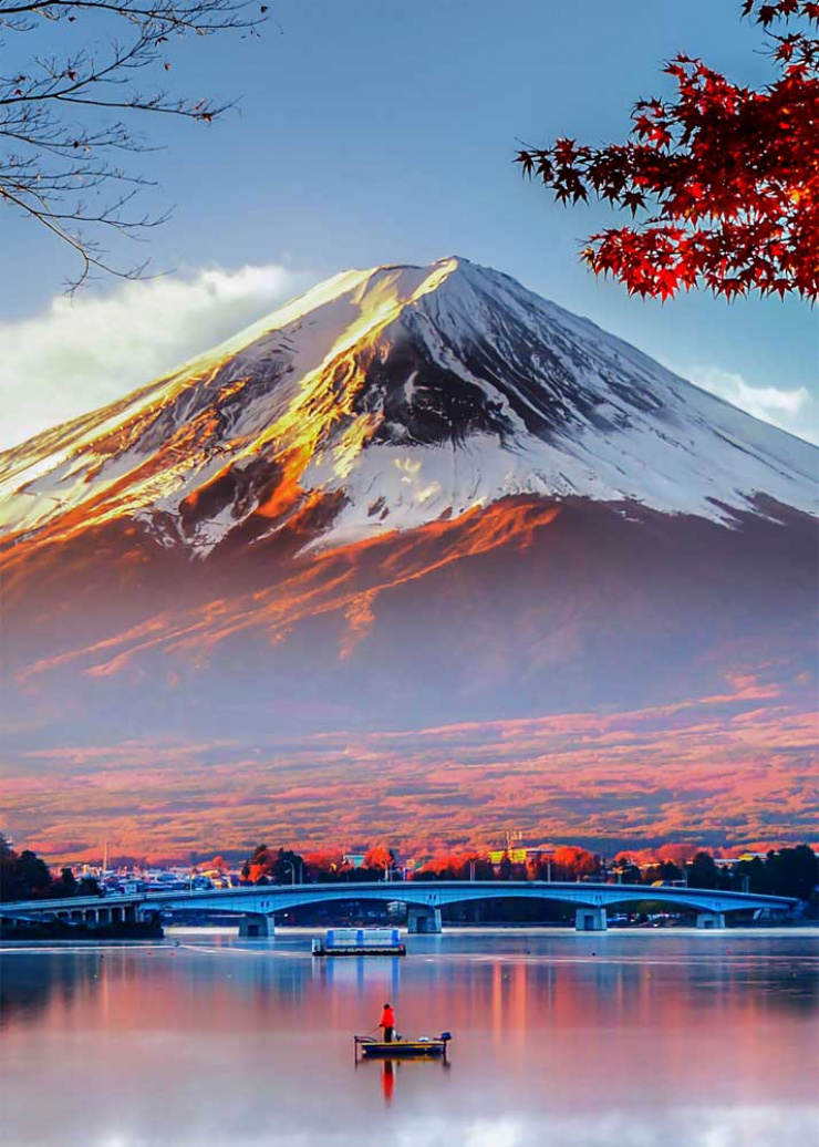 Quadro Monte Fuji - Kit de 3 Quadros