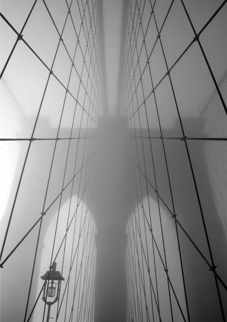 Quadro Nevoeiro Ponte Brooklyn Nova York