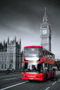 Quadro Ônibus dois Andares e Big Ben Londres