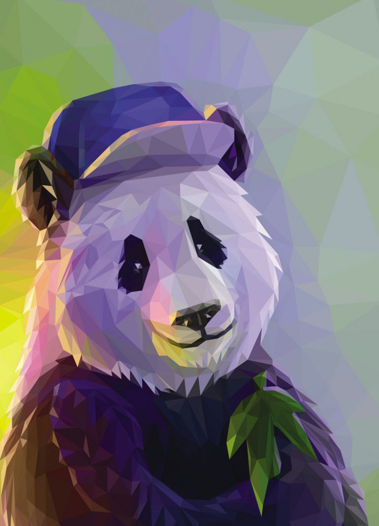 Quadro Panda Poligonal