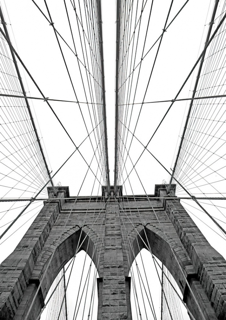 Quadro  Ponte Brooklyn Nova York Closeup