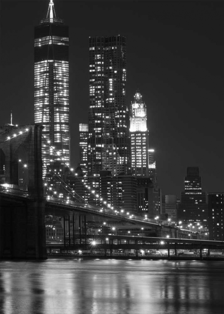 Quadro Ponte de Brooklyn e Manhattan - Kit de 3 Quadros