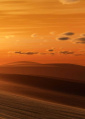 Quadro Pôr do Sol no Deserto - Kit de 3 Quadros