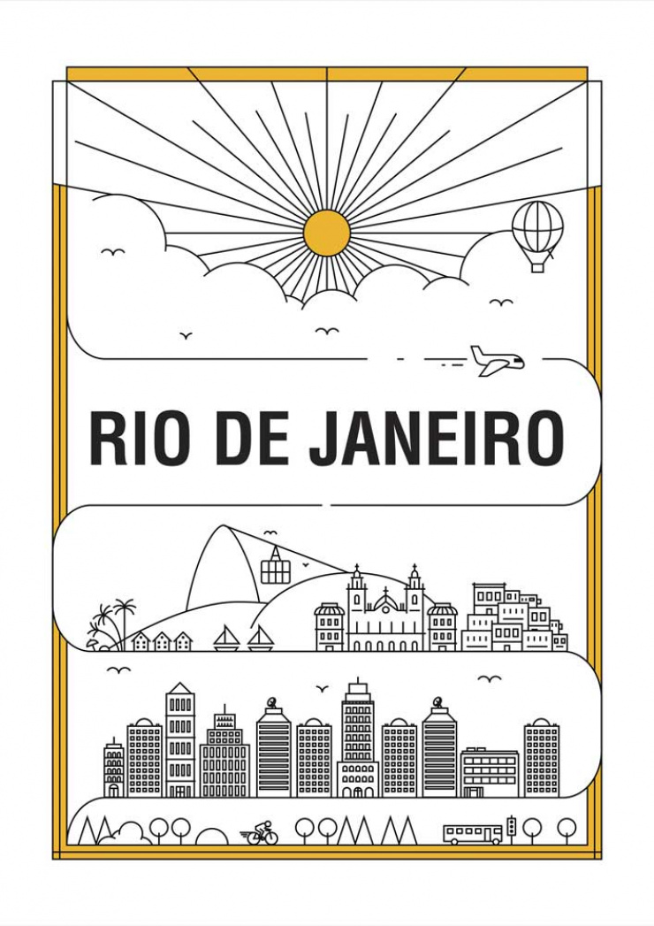 Quadro Rio de Janeiro em Traços