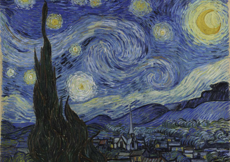 Quadro Van Gogh Noite Estrelada