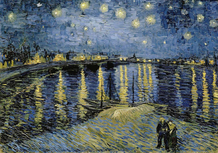 Quadro Van Gogh  Noite Estrelada sobre o Ródano