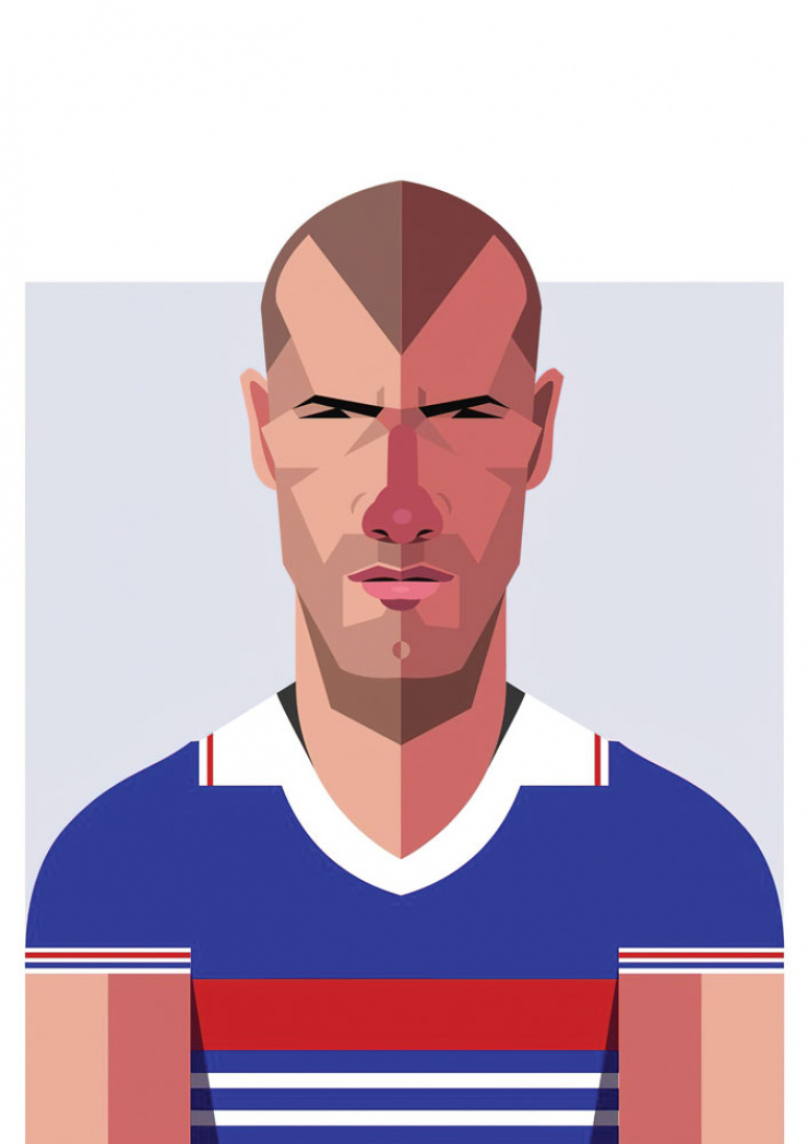 Quadro Zinedine Zidane Gemétrico