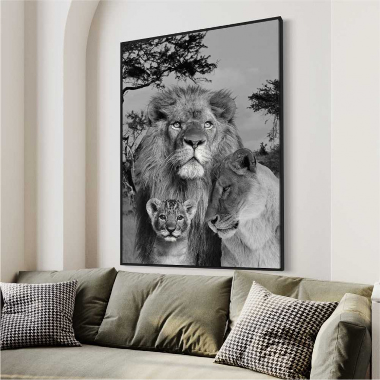 Tela Canvas Família de Leões