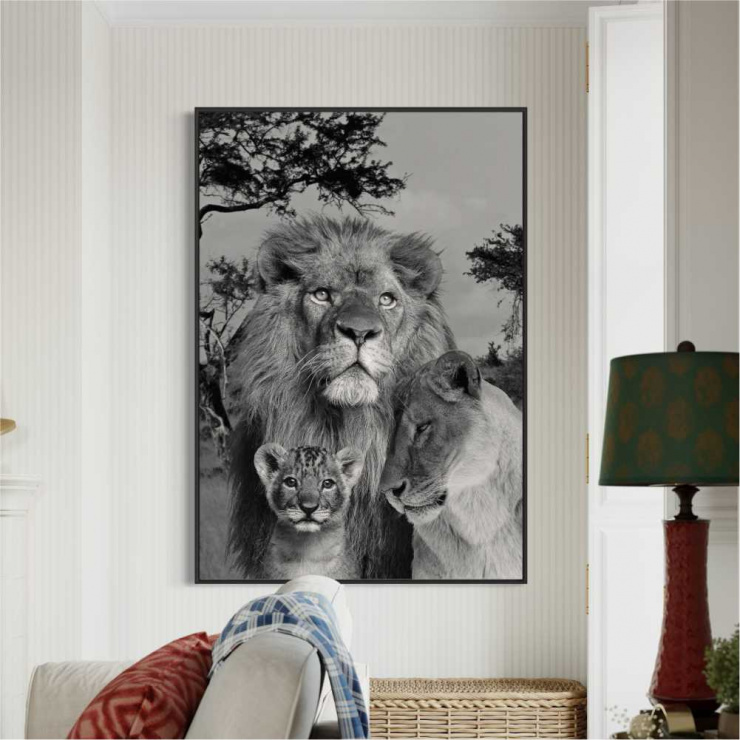 Tela Canvas Família de Leões