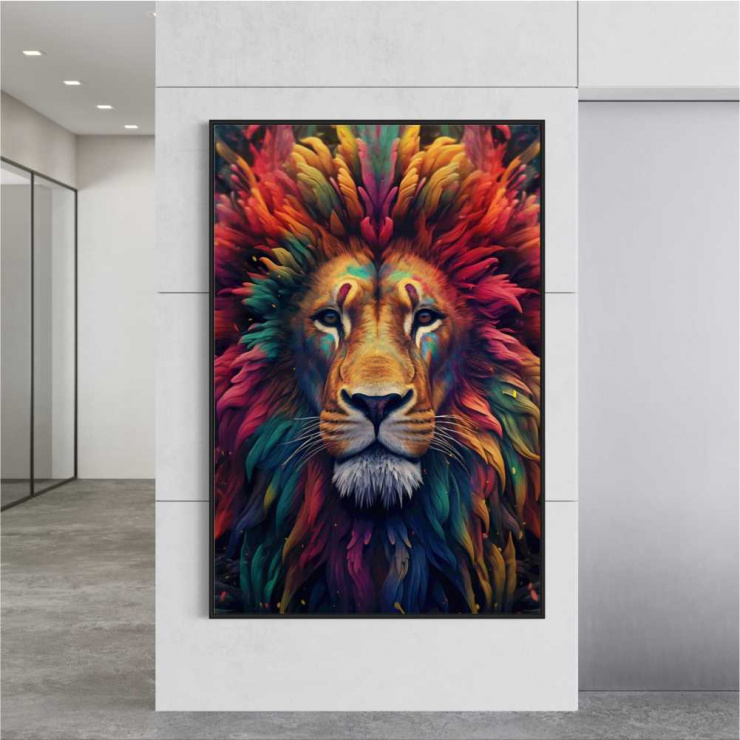 Tela Canvas Leão Colored