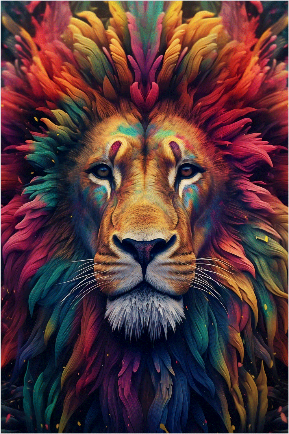Pintando um leão na savana usando tinta acrílica sobre tela – Blog