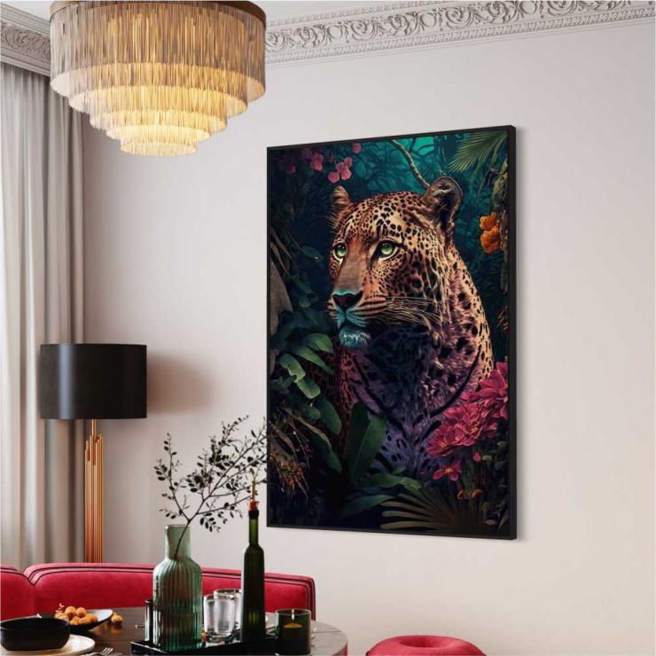 Tela Canvas Leopardo Colored