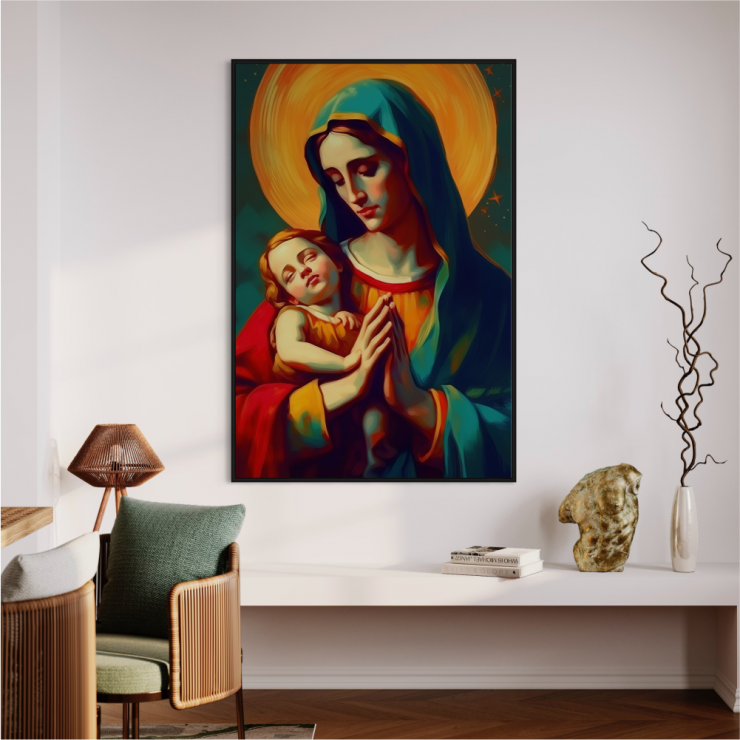 Tela Canvas  Maria e Menino Jesus