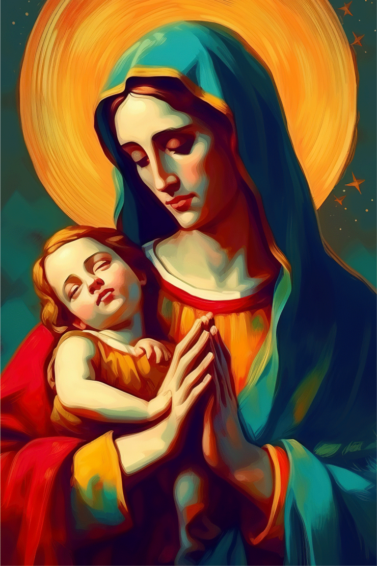 Tela Canvas  Maria e Menino Jesus