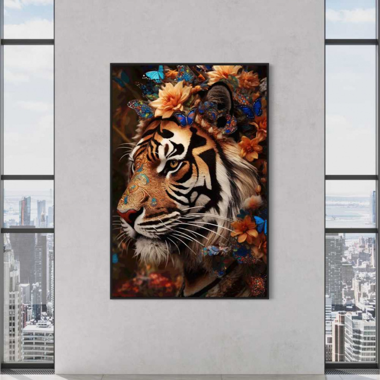 Tela Canvas Tigre Colored