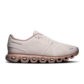 Tênis On Running Cloud 6 Feminino Rosa Oyster Biscuit