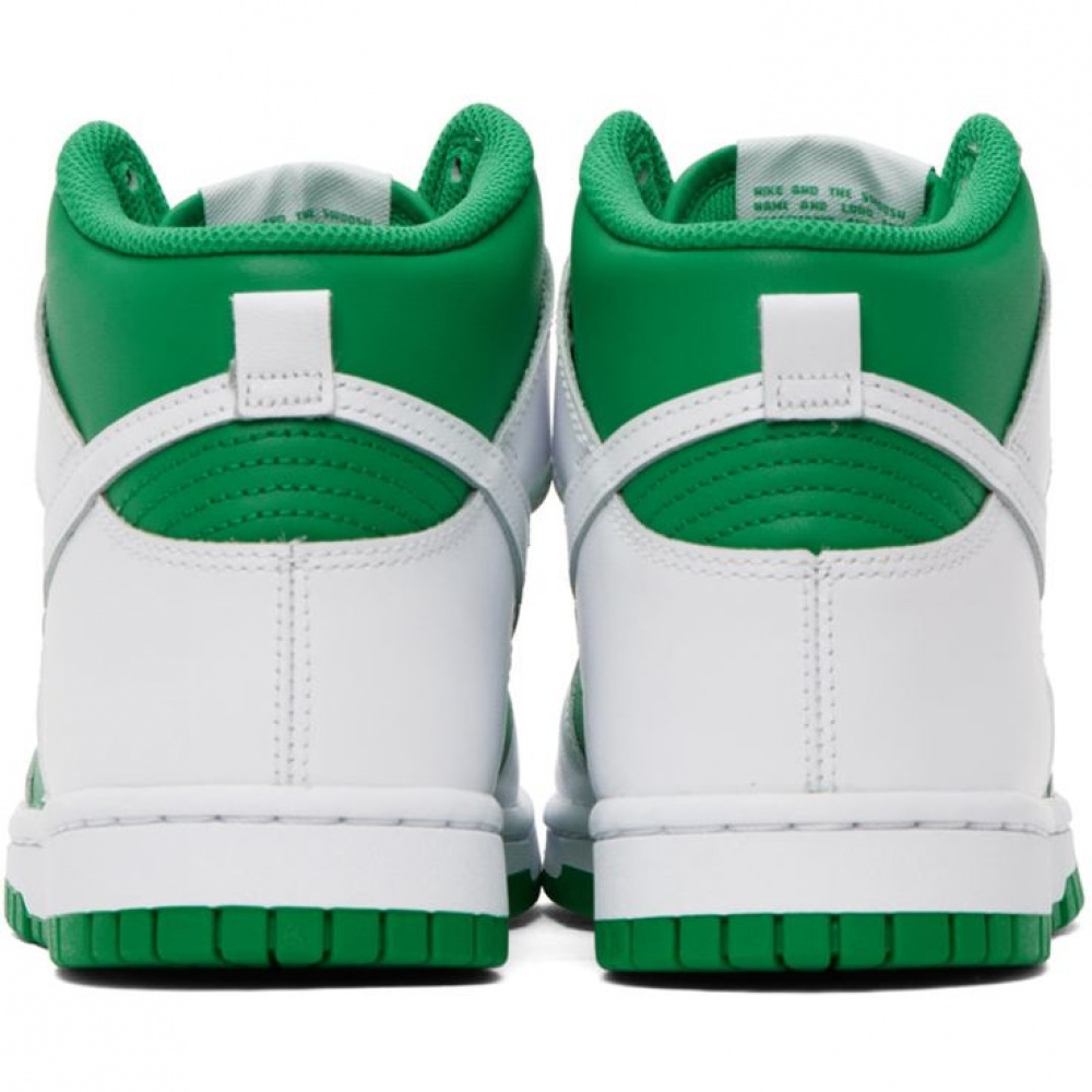 Nike dunk high green hot sale white