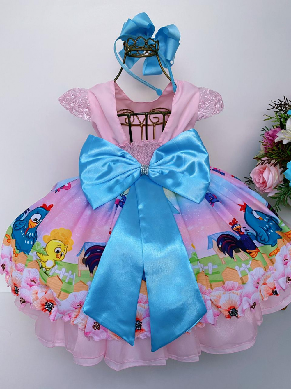 Vestido galinha pintadinha sales azul