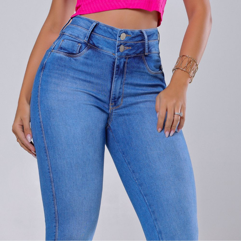 Calça Jeans com Elastano lycra Super Lipo Feminina Skinny