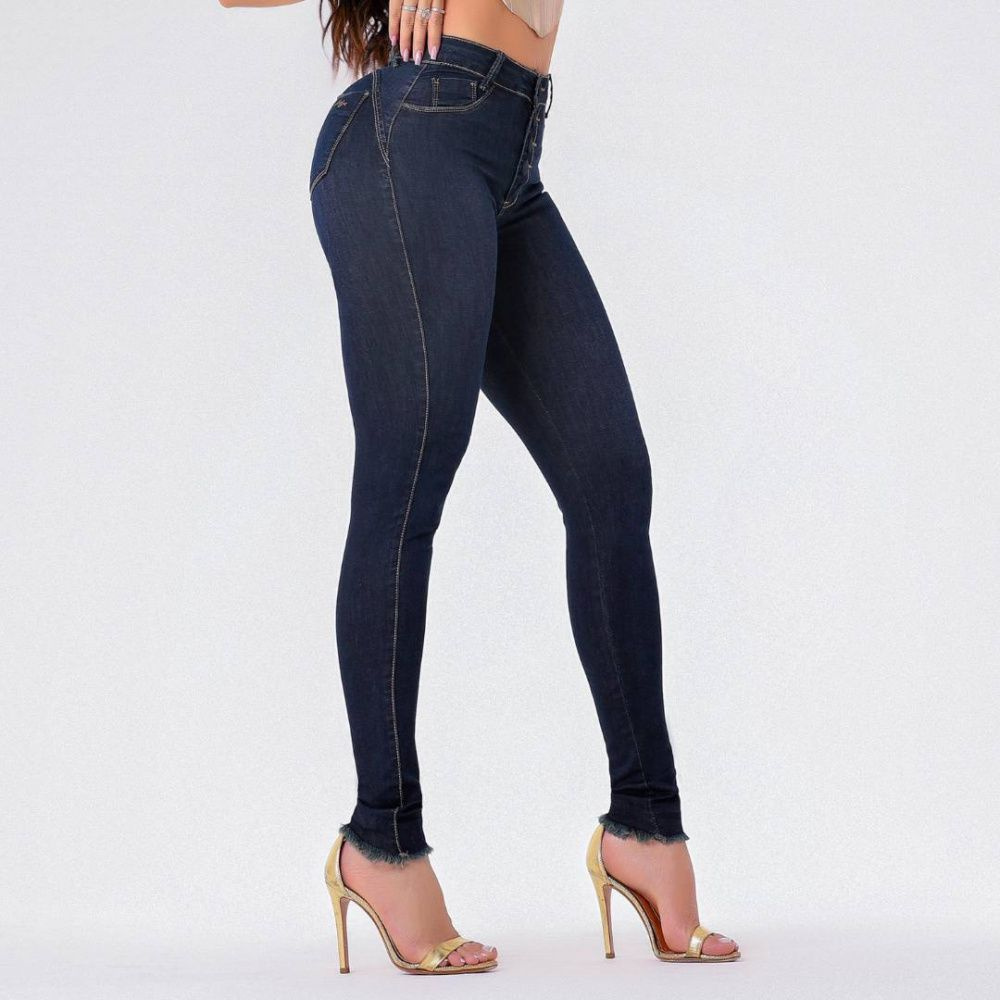 Calça Jeans Feminina Modeladora Flare Barra Elegante com Venda - LGvest