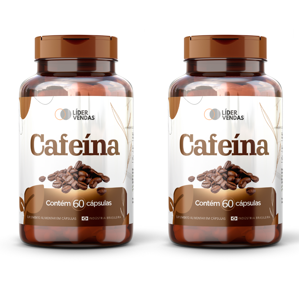 Cafeína 200mg 60 capsulas kit com 2 potes Energia, Foco e Performance ...