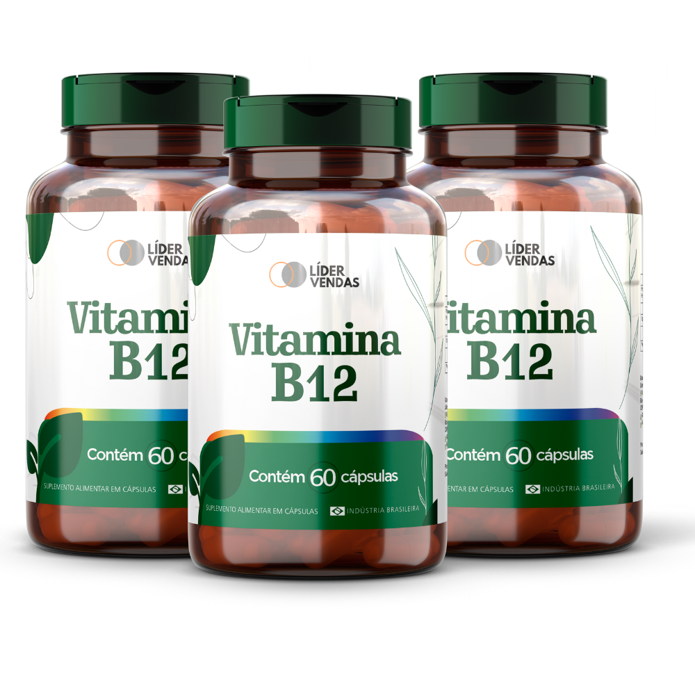 Vitamina B12 500mg com 60 Cápsulas kit com 3 potes Energia, Memória e ...