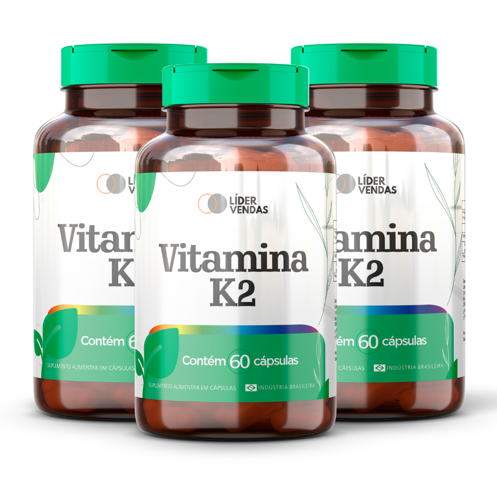 Vitamina K2 500mg 60 Cápsulas kit com 3 potes | Proteja Seu Coração e ...