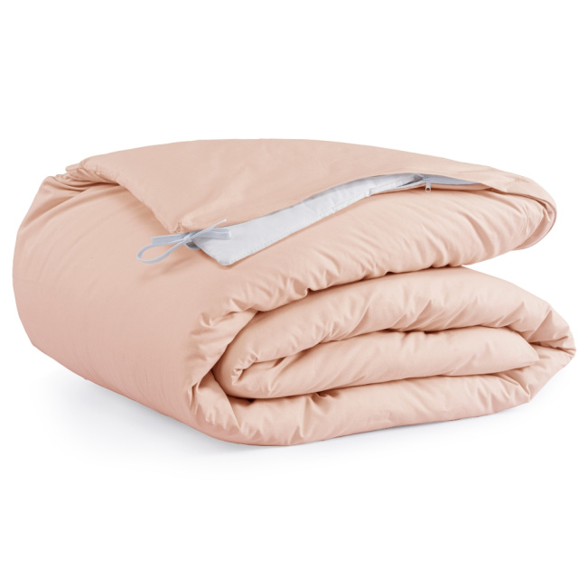 Capa de Edredom Duvet Solteiro Percal 400 Fios Acetinado Dupla Face com Zíper Salmão