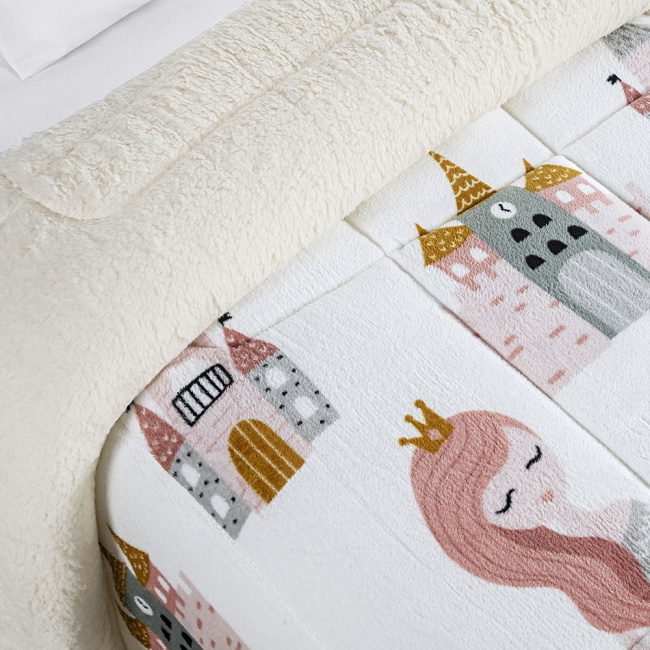 Coberdrom Cobertor Solteiro Manta/Sherpa Dupla Face Bouti Kids Little Princess