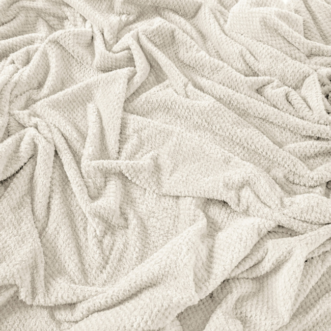 Cobertor Casal Queen King Manta Microfibra Coberta 2,20x2,40M Toque de Seda Premier Macio Marfim