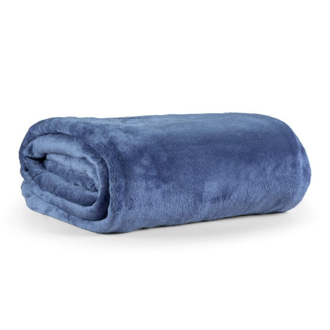 Cobertor Manta Flannel 180g/m² Toque Macio Turim Azul