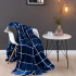 Cobertor Manta Flannel Casal 2,20x1,80m Toque Macio Austin Grid Marinho