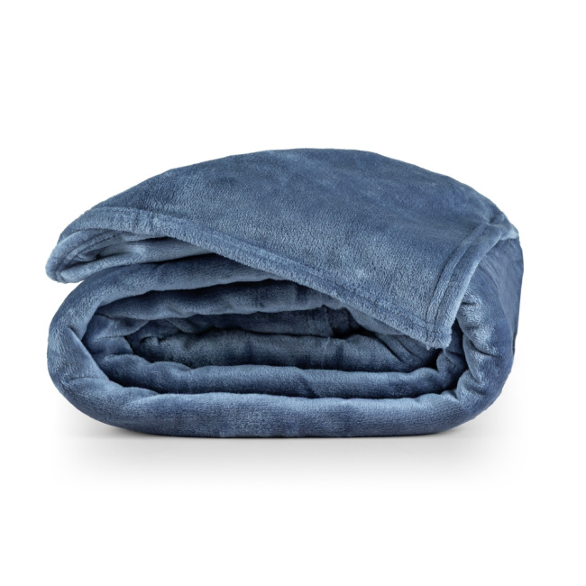 Cobertor Manta Flannel Casal Quebec 2,20x1,80m 300g/m² Azul