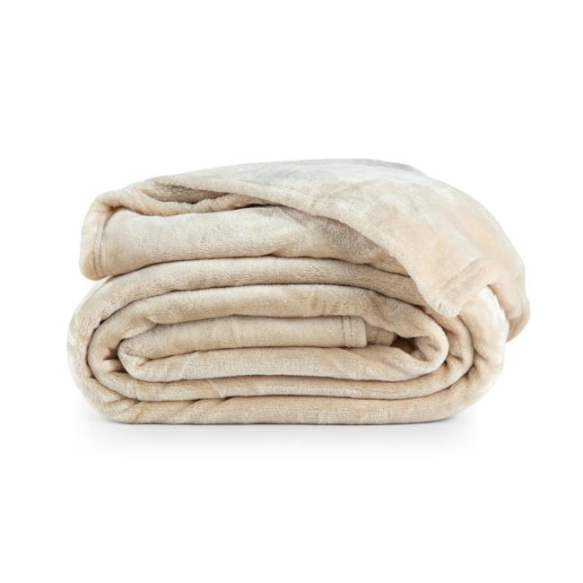 Cobertor Manta Flannel Casal Quebec 2,20x1,80m 300g/m² Marfim