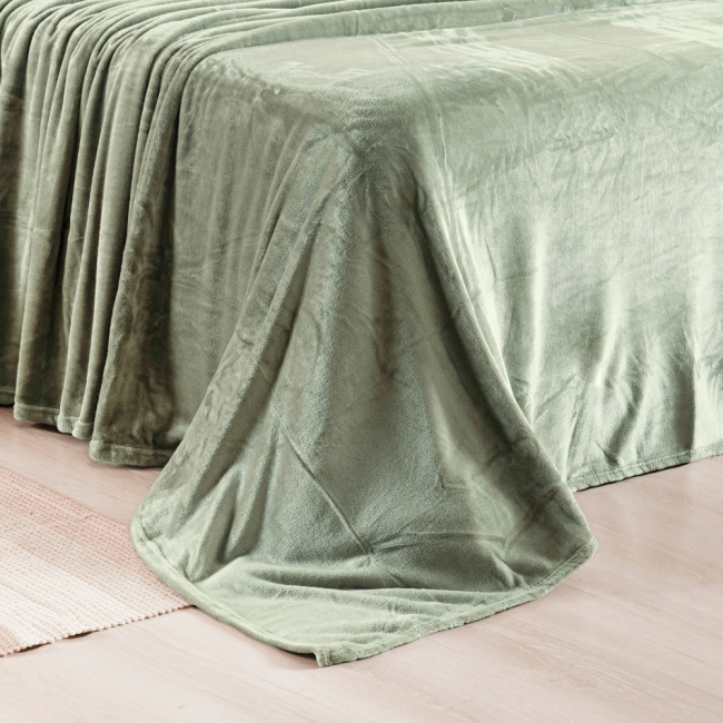 Cobertor Manta Flannel Casal Quebec 2,20x1,80m 300g/m² Verde