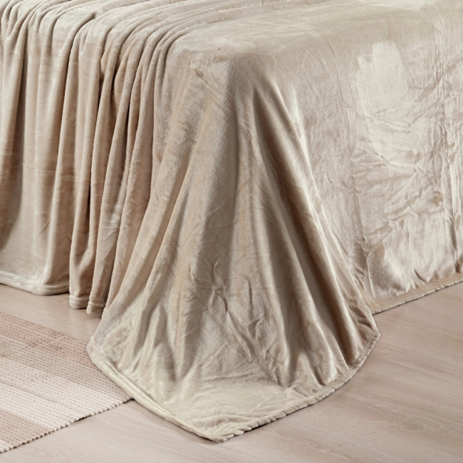 Cobertor Manta Flannel King Quebec 2,60x2,40m 300g/m² Marfim