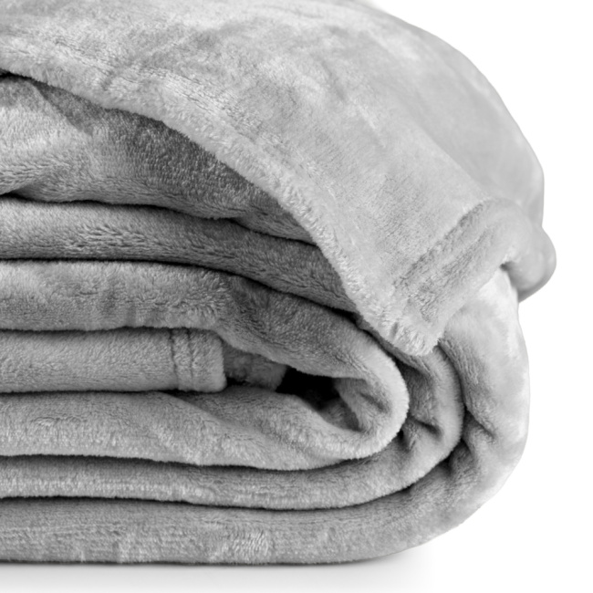 Cobertor Manta Flannel King Quebec 2,60x2,40m 300g/m² Prata