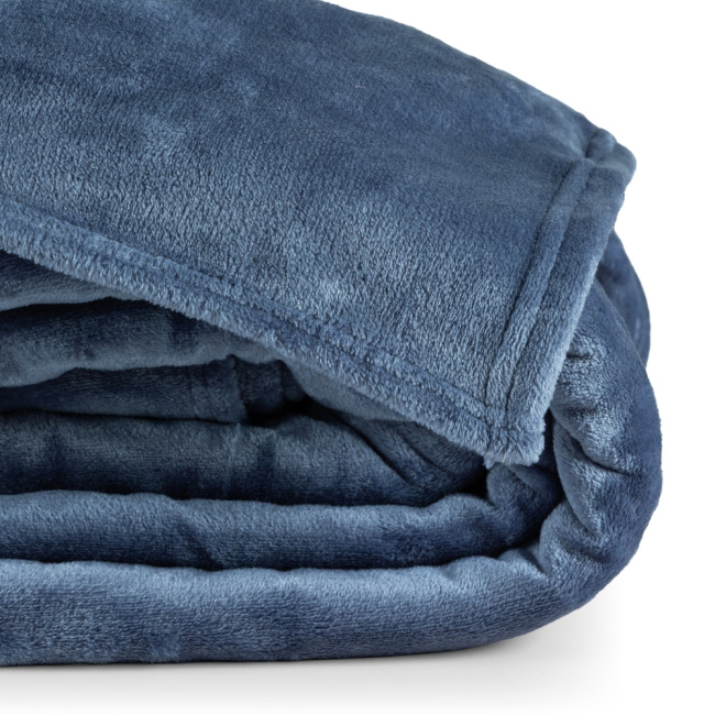 Cobertor Manta Flannel Queen Quebec 2,40x2,20m 300g/m² Azul