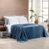 Cobertor Manta Flannel Queen Quebec 2,40x2,20m 300g/m² Azul