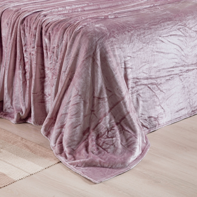 Cobertor Manta Flannel Queen Quebec 2,40x2,20m 300g/m² Rosê