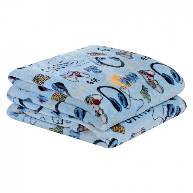 Cobertor Manta Flannel Solteiro 2,20x1,50m Toque Macio Bouti Kids Game