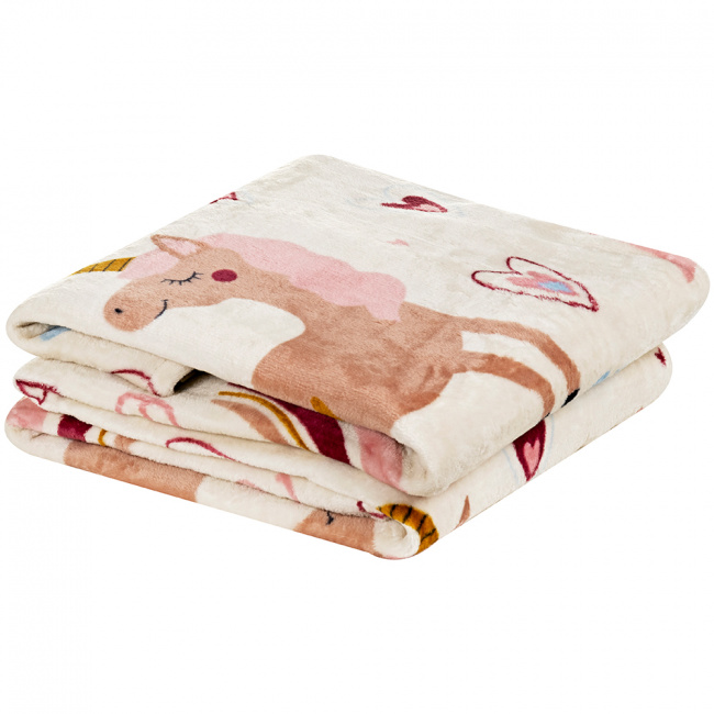 Cobertor Manta Flannel Solteiro 2,20x1,50m Toque Macio Bouti Kids Unicórnio
