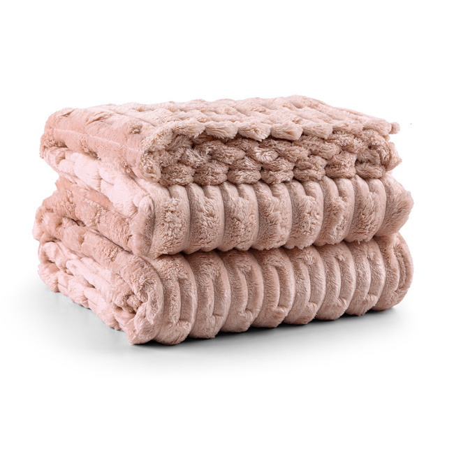 Cobertor Queen Manta Flannel Canelada Coberta 2,20x2,40M Polar Blush