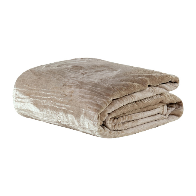 Cobertor Queen Manta Flannel Coberta 2,20x2,40M Sibéria Sand