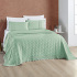Cobre Leito Colcha Queen 3 Peças Nobless 200 Fios Matelado Lese Bordado Inglês Salvia