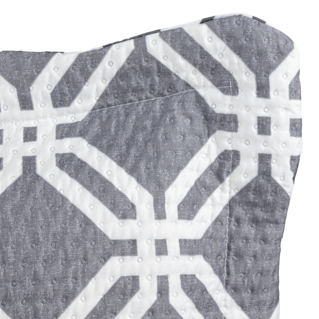 Colcha Cobre Leito Capri Dupla Face Estampado Cinza
